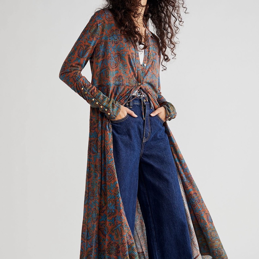 long sleeve  button down free people dress AXL